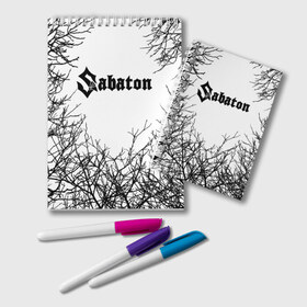 Блокнот с принтом SABATON в городе Новоалтайск, 100% бумага | 48 листов, плотность листов — 60 г/м2, плотность картонной обложки — 250 г/м2. Листы скреплены удобной пружинной спиралью. Цвет линий — светло-серый
 | Тематика изображения на принте: primo victoria | sabaton | йоаким броден | радио тапка. | сабатон