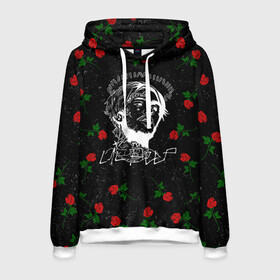 Мужская толстовка 3D с принтом LIL PEEP (ROSE) в городе Новоалтайск, 100% полиэстер | двухслойный капюшон со шнурком для регулировки, мягкие манжеты на рукавах и по низу толстовки, спереди карман-кенгуру с мягким внутренним слоем. | alone | boy | hell | hell boy | lil | lil peep | peep | rap | sad | лил пип | маленький пип | пип | реп | рэп
