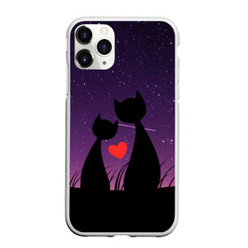 Чехол для iPhone 11 Pro Max матовый с принтом Котики в городе Новоалтайск, Силикон |  | Тематика изображения на принте: cat | cats | love | space | космос | кот | коты | любовь | пара