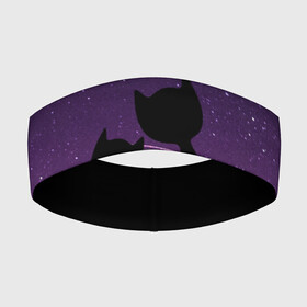 Повязка на голову 3D с принтом КОТИКИ | ЛЮБОВЬ в городе Новоалтайск,  |  | cat | cats | love | space | космос | кот | коты | любовь | пара
