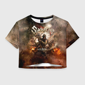 Женская футболка Crop-top 3D с принтом Sabaton в городе Новоалтайск, 100% полиэстер | круглая горловина, длина футболки до линии талии, рукава с отворотами | battle | panzerkampf | primo victoria | sabaton | the art of war | the great war | атака мертвецов | бисмарк | броден | войны | группа | йоаким | латный ботинок | метал | ночные ведьмы | пауэр | рок | рыцарские доспехи | сабатон