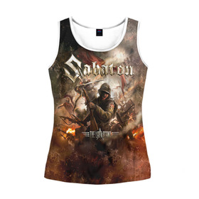 Женская майка 3D с принтом Sabaton в городе Новоалтайск, 100% полиэстер | круглая горловина, прямой силуэт, длина до линии бедра | battle | panzerkampf | primo victoria | sabaton | the art of war | the great war | атака мертвецов | бисмарк | броден | войны | группа | йоаким | латный ботинок | метал | ночные ведьмы | пауэр | рок | рыцарские доспехи | сабатон