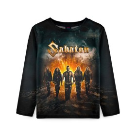 Детский лонгслив 3D с принтом Sabaton в городе Новоалтайск, 100% полиэстер | длинные рукава, круглый вырез горловины, полуприлегающий силуэт
 | battle | panzerkampf | primo victoria | sabaton | the art of war | the great war | атака мертвецов | бисмарк | броден | войны | группа | йоаким | латный ботинок | метал | ночные ведьмы | пауэр | рок | рыцарские доспехи | сабатон
