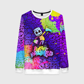 Женский свитшот 3D с принтом Marshmello (Oko) в городе Новоалтайск, 100% полиэстер с мягким внутренним слоем | круглый вырез горловины, мягкая резинка на манжетах и поясе, свободная посадка по фигуре | dj | marshmello | oko | взлет | висит | граффити | губы | денс | диджей | дым | дэнс | звезда | звезды | зефир | зуб | инопланетянин | комсток | космос | кристофер | луне | маршмелло | маршмеллоу | маршмело | музыка
