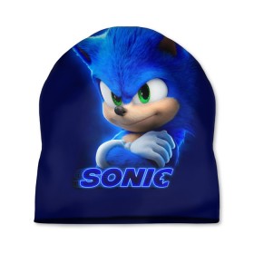 Шапка 3D с принтом SONIC в городе Новоалтайск, 100% полиэстер | универсальный размер, печать по всей поверхности изделия | Тематика изображения на принте: hedgehog | metal sonic | silver | silver the hedgehog | sonic | sonic boom | sonic the hedgehog | еж | ёж сонник | ежик | игры | кино | соник | соник в кино | сонник | фильм