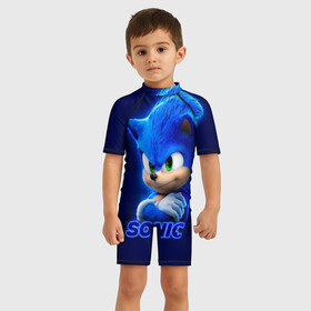 Детский купальный костюм 3D с принтом SONIC в городе Новоалтайск, Полиэстер 85%, Спандекс 15% | застежка на молнии на спине | hedgehog | metal sonic | silver | silver the hedgehog | sonic | sonic boom | sonic the hedgehog | еж | ёж сонник | ежик | игры | кино | соник | соник в кино | сонник | фильм