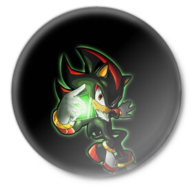 Значок с принтом SHADOW в городе Новоалтайск,  металл | круглая форма, металлическая застежка в виде булавки | Тематика изображения на принте: hedgehog | metal sonic | silver | silver the hedgehog | sonic | sonic boom | sonic the hedgehog | еж | ёж сонник | ежик | игры | кино | соник | соник в кино | сонник | фильм