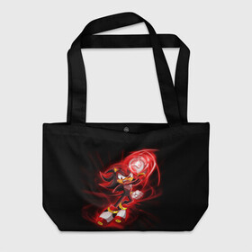 Пляжная сумка 3D с принтом SHADOW в городе Новоалтайск, 100% полиэстер | застегивается на металлическую кнопку; внутренний карман застегивается на молнию. Стенки укреплены специальным мягким материалом, чтобы защитить содержимое от несильных ударов
 | hedgehog | metal sonic | silver | silver the hedgehog | sonic | sonic boom | sonic the hedgehog | еж | ёж сонник | ежик | игры | кино | соник | соник в кино | сонник | фильм