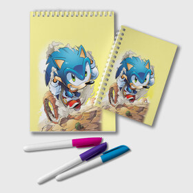 Блокнот с принтом SONIC в городе Новоалтайск, 100% бумага | 48 листов, плотность листов — 60 г/м2, плотность картонной обложки — 250 г/м2. Листы скреплены удобной пружинной спиралью. Цвет линий — светло-серый
 | Тематика изображения на принте: hedgehog | metal sonic | silver | silver the hedgehog | sonic | sonic boom | sonic the hedgehog | еж | ёж сонник | ежик | игры | кино | соник | соник в кино | сонник | фильм