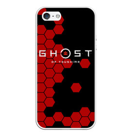 Чехол для iPhone 5/5S матовый с принтом Ghost в городе Новоалтайск, Силикон | Область печати: задняя сторона чехла, без боковых панелей | Тематика изображения на принте: ghost of tsushima | playstation 4 | бесшумный | дзин | красный листок | монгол | монголы | монгольская империя | призрак | самураи | самурай | хан | цусима | япония