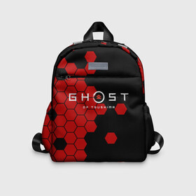 Детский рюкзак 3D с принтом Ghost в городе Новоалтайск, 100% полиэстер | лямки с регулируемой длиной, сверху петелька, чтобы рюкзак можно было повесить на вешалку. Основное отделение закрывается на молнию, как и внешний карман. Внутри дополнительный карман. По бокам два дополнительных кармашка | ghost of tsushima | playstation 4 | бесшумный | дзин | красный листок | монгол | монголы | монгольская империя | призрак | самураи | самурай | хан | цусима | япония