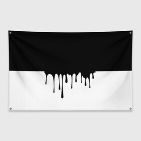 Флаг-баннер с принтом Drop в городе Новоалтайск, 100% полиэстер | размер 67 х 109 см, плотность ткани — 95 г/м2; по краям флага есть четыре люверса для крепления | белые | капля | черно белые | черные