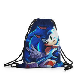 Рюкзак-мешок 3D с принтом Sonic в городе Новоалтайск, 100% полиэстер | плотность ткани — 200 г/м2, размер — 35 х 45 см; лямки — толстые шнурки, застежка на шнуровке, без карманов и подкладки | hedgehog | metal sonic | silver | silver the hedgehog | sonic | sonic boom | sonic the hedgehog | еж | ёж сонник | ежик | игры | кино | соник | соник в кино | сонник | фильм