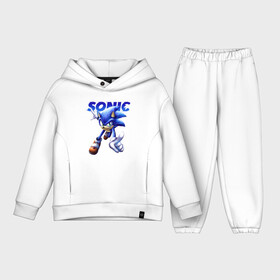 Детский костюм хлопок Oversize с принтом SONIC в городе Новоалтайск,  |  | Тематика изображения на принте: animal | games | hedgehog | sega | sonic | speed | speed sonic | быстрый ёж | ёж | ёжик | игры | персонаж | сега | синий ёж | скорость | соник