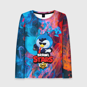 Женский лонгслив 3D с принтом Brawl Stars AGENT P в городе Новоалтайск, 100% полиэстер | длинные рукава, круглый вырез горловины, полуприлегающий силуэт | brawl stars скин mr p | крутой агент п | персонаж бравл старс | пингвин в очках