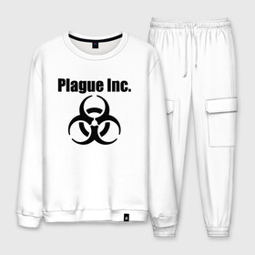 Мужской костюм хлопок с принтом PLAGUE INC - (КОРОНАВИРУС) в городе Новоалтайск, 100% хлопок | на свитшоте круглая горловина, мягкая резинка по низу. Брюки заужены к низу, на них два вида карманов: два “обычных” по бокам и два объемных, с клапанами, расположенные ниже линии бедра. Брюки с мягкой трикотажной резинкой на поясе и по низу штанин. В поясе для дополнительного комфорта — широкие завязки | coronavirus | plague inc | plague inc: evolved | вирус в китае | кнр | коронавирус | плагуе инк | плагуе инк: эволвед | эпидемия