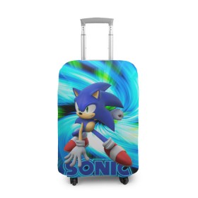 Чехол для чемодана 3D с принтом Sonic. в городе Новоалтайск, 86% полиэфир, 14% спандекс | двустороннее нанесение принта, прорези для ручек и колес | game | sonic | sonic the hedgehog | видеоигра | доктор эггман | ёж | ёж соник | игра | сега | синий антропоморфный ёж | соник | соник в кино