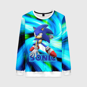 Женский свитшот 3D с принтом Sonic. в городе Новоалтайск, 100% полиэстер с мягким внутренним слоем | круглый вырез горловины, мягкая резинка на манжетах и поясе, свободная посадка по фигуре | game | sonic | sonic the hedgehog | видеоигра | доктор эггман | ёж | ёж соник | игра | сега | синий антропоморфный ёж | соник | соник в кино