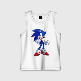 Детская майка хлопок с принтом SONIC в городе Новоалтайск,  |  | hedgehog | metal sonic | silver | silver the hedgehog | sonic | sonic boom | sonic the hedgehog | еж | ёж сонник | ежик | игры | кино | соник | соник в кино | сонник | фильм