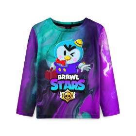 Детский лонгслив 3D с принтом BRAWL STARS MR.P в городе Новоалтайск, 100% полиэстер | длинные рукава, круглый вырез горловины, полуприлегающий силуэт
 | 8 bit | 8 бит | bibi | brawl stars | crow | el brown | leon | leon shark | max | mr.p | sally leon | shark | stars | virus | werewolf | акула | биби | вирус | ворон | леон | оборотень | пингвин