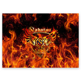 Поздравительная открытка с принтом SABATON / САБАТОН в городе Новоалтайск, 100% бумага | плотность бумаги 280 г/м2, матовая, на обратной стороне линовка и место для марки
 | sabaton | skull | даниель муллбак | йоаким броден | крис рёланд | оскар монтелиус | пэр сундстрём | рикард сунден | сабатон | скелет | тоббе энглунд | томми юханссон | ханнес ван дал | черепа