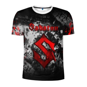 Мужская футболка 3D спортивная с принтом SABATON в городе Новоалтайск, 100% полиэстер с улучшенными характеристиками | приталенный силуэт, круглая горловина, широкие плечи, сужается к линии бедра | sabaton | skull | даниель муллбак | йоаким броден | крис рёланд | оскар монтелиус | пэр сундстрём | рикард сунден | сабатон | скелет | тоббе энглунд | томми юханссон | ханнес ван дал | черепа