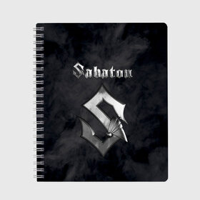 Тетрадь с принтом SABATON в городе Новоалтайск, 100% бумага | 48 листов, плотность листов — 60 г/м2, плотность картонной обложки — 250 г/м2. Листы скреплены сбоку удобной пружинной спиралью. Уголки страниц и обложки скругленные. Цвет линий — светло-серый
 | sabaton | skull | даниель муллбак | йоаким броден | крис рёланд | оскар монтелиус | пэр сундстрём | рикард сунден | сабатон | скелет | тоббе энглунд | томми юханссон | ханнес ван дал | черепа