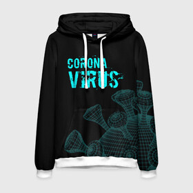 Мужская толстовка 3D с принтом CORONAVIRUS в городе Новоалтайск, 100% полиэстер | двухслойный капюшон со шнурком для регулировки, мягкие манжеты на рукавах и по низу толстовки, спереди карман-кенгуру с мягким внутренним слоем. | Тематика изображения на принте: coronavirus | plague inc | plague inc: evolved | вирус в китае | кнр | коронавирус | плагуе инк | плагуе инк: эволвед | эпидемия