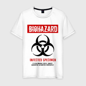 Мужская футболка хлопок с принтом Biohazard в городе Новоалтайск, 100% хлопок | прямой крой, круглый вырез горловины, длина до линии бедер, слегка спущенное плечо. | 2019 ncov | biohazard | coronavirus | covid 19 | quarantine | болезнь | вирус | карантин | коронавирус | коронавирусная инфекция | эпидемия