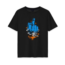 Женская футболка хлопок Oversize с принтом Магический средний палец в городе Новоалтайск, 100% хлопок | свободный крой, круглый ворот, спущенный рукав, длина до линии бедер
 | 