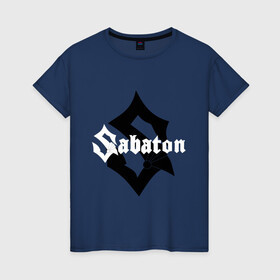 Женская футболка хлопок с принтом SABATON. в городе Новоалтайск, 100% хлопок | прямой крой, круглый вырез горловины, длина до линии бедер, слегка спущенное плечо | sabaton | даниель муллбак | йоаким броден | крис рёланд | оскар монтелиус | пэр сундстрём | рикард сунден | сабатон | тоббе энглунд | томми юханссон | ханнес ван дал