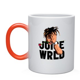 Кружка хамелеон с принтом Juice WRLD. в городе Новоалтайск, керамика | меняет цвет при нагревании, емкость 330 мл | Тематика изображения на принте: eminem | godzilla | juice wrld | rap | американский рэпер | годзила | зарубежный реп | маршалл брюс мэтерс | музыка | реп | рэпер | эминем
