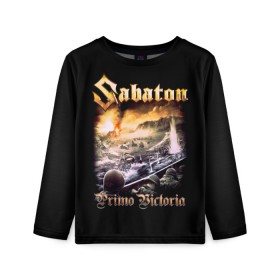 Детский лонгслив 3D с принтом SABATON. в городе Новоалтайск, 100% полиэстер | длинные рукава, круглый вырез горловины, полуприлегающий силуэт
 | sabaton | даниель муллбак | йоаким броден | крис рёланд | оскар монтелиус | пэр сундстрём | рикард сунден | сабатон | тоббе энглунд | томми юханссон | ханнес ван дал