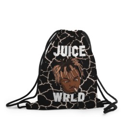 Рюкзак-мешок 3D с принтом Juice WRLD. в городе Новоалтайск, 100% полиэстер | плотность ткани — 200 г/м2, размер — 35 х 45 см; лямки — толстые шнурки, застежка на шнуровке, без карманов и подкладки | eminem | godzilla | juice wrld | rap | американский рэпер | годзила | зарубежный реп | маршалл брюс мэтерс | музыка | реп | рэпер | эминем