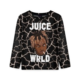 Детский лонгслив 3D с принтом Juice WRLD. в городе Новоалтайск, 100% полиэстер | длинные рукава, круглый вырез горловины, полуприлегающий силуэт
 | eminem | godzilla | juice wrld | rap | американский рэпер | годзила | зарубежный реп | маршалл брюс мэтерс | музыка | реп | рэпер | эминем