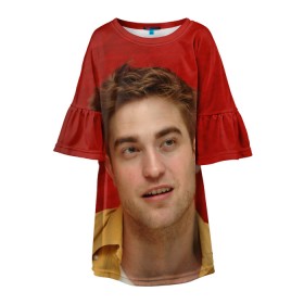 Детское платье 3D с принтом ROBERT PATTINSON в городе Новоалтайск, 100% полиэстер | прямой силуэт, чуть расширенный к низу. Круглая горловина, на рукавах — воланы | batman | robert pattinson | the batman | twilight | бэтмен | роберт паттинсон | сумерки