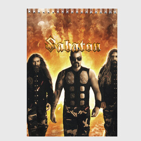 Скетчбук с принтом SABATON в городе Новоалтайск, 100% бумага
 | 48 листов, плотность листов — 100 г/м2, плотность картонной обложки — 250 г/м2. Листы скреплены сверху удобной пружинной спиралью | sabaton | даниель муллбак | йоаким броден | крис рёланд | оскар монтелиус | пэр сундстрём | рикард сунден | сабатон | тоббе энглунд | томми юханссон | ханнес ван дал