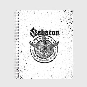 Тетрадь с принтом SABATON в городе Новоалтайск, 100% бумага | 48 листов, плотность листов — 60 г/м2, плотность картонной обложки — 250 г/м2. Листы скреплены сбоку удобной пружинной спиралью. Уголки страниц и обложки скругленные. Цвет линий — светло-серый
 | sabaton | даниель муллбак | йоаким броден | крис рёланд | оскар монтелиус | пэр сундстрём | рикард сунден | сабатон | тоббе энглунд | томми юханссон | ханнес ван дал