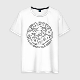 Мужская футболка хлопок с принтом Supernatural Heptagram в городе Новоалтайск, 100% хлопок | прямой крой, круглый вырез горловины, длина до линии бедер, слегка спущенное плечо. | supernatural | vdzabma | сверхъестественное
