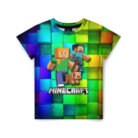 Детская футболка 3D с принтом Minecraft / Майнкрафт в городе Новоалтайск, 100% гипоаллергенный полиэфир | прямой крой, круглый вырез горловины, длина до линии бедер, чуть спущенное плечо, ткань немного тянется | creeper | earth | game | minecraft | minecraft earth | блоки | грифер | игры | квадраты | компьютерная игра | крипер | маинкрафт | майн | майнкравт | майнкрафт