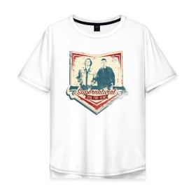 Мужская футболка хлопок Oversize с принтом Join The Hunt в городе Новоалтайск, 100% хлопок | свободный крой, круглый ворот, “спинка” длиннее передней части | dean winchester | sam winchester | supernatural | vdzabma | дин винчестер | сверхъестественное | сэм винчестер