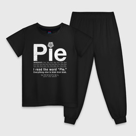 Детская пижама хлопок с принтом Pie в городе Новоалтайск, 100% хлопок |  брюки и футболка прямого кроя, без карманов, на брюках мягкая резинка на поясе и по низу штанин
 | Тематика изображения на принте: supernatural | vdzabma | сверхъестественное