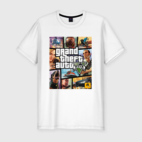 Мужская футболка хлопок Slim с принтом GTA5 в городе Новоалтайск, 92% хлопок, 8% лайкра | приталенный силуэт, круглый вырез ворота, длина до линии бедра, короткий рукав | grand theft auto | grove street | grove street 4 life | gta | gta 4 | gta 5 | gta sa | gta v | samp | san andreas | грув стрит | игры | самп | сан андреас