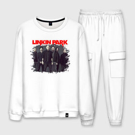 Мужской костюм хлопок с принтом LINKIN PARK в городе Новоалтайск, 100% хлопок | на свитшоте круглая горловина, мягкая резинка по низу. Брюки заужены к низу, на них два вида карманов: два “обычных” по бокам и два объемных, с клапанами, расположенные ниже линии бедра. Брюки с мягкой трикотажной резинкой на поясе и по низу штанин. В поясе для дополнительного комфорта — широкие завязки | ches | chester bennington | linkin park | mike shinoda | альтернативный метал | альтернативный рок | линкин парк | ню метал | поп музыка | поп рок | рэп метал | рэп рок | честер | электроник рок