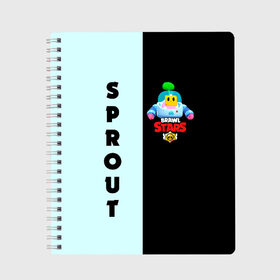 Тетрадь с принтом BRAWL STARS (SPROUT) [3] в городе Новоалтайск, 100% бумага | 48 листов, плотность листов — 60 г/м2, плотность картонной обложки — 250 г/м2. Листы скреплены сбоку удобной пружинной спиралью. Уголки страниц и обложки скругленные. Цвет линий — светло-серый
 | Тематика изображения на принте: 8 bit | android | brawl | brawl stars | clash | clash royale | game | leon | royale | sprout | stars | андроид | игра | кольт | леон | мобильные игры | спраут