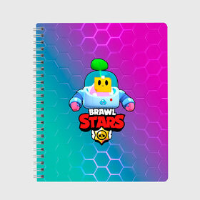 Тетрадь с принтом BRAWL STARS (SPROUT) [2] в городе Новоалтайск, 100% бумага | 48 листов, плотность листов — 60 г/м2, плотность картонной обложки — 250 г/м2. Листы скреплены сбоку удобной пружинной спиралью. Уголки страниц и обложки скругленные. Цвет линий — светло-серый
 | 8 bit | android | brawl | brawl stars | clash | clash royale | game | leon | royale | sprout | stars | андроид | игра | кольт | леон | мобильные игры | спраут