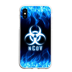 Чехол для iPhone XS Max матовый с принтом nCoV в городе Новоалтайск, Силикон | Область печати: задняя сторона чехла, без боковых панелей | 2019 ncov | covid 19 | вирус | вирус 2020 | знаки биологической опасности | коронавирус | коронавирус 2020 | медицинские маски
