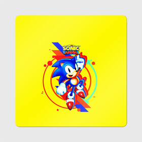 Магнит виниловый Квадрат с принтом SONIC в городе Новоалтайск, полимерный материал с магнитным слоем | размер 9*9 см, закругленные углы | Тематика изображения на принте: hedgehog | metal sonic | silver | silver the hedgehog | sonic | sonic boom | sonic the hedgehog | еж | ёж сонник | ежик | игры | кино | соник | соник в кино | сонник | фильм