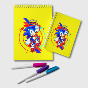 Блокнот с принтом SONIC в городе Новоалтайск, 100% бумага | 48 листов, плотность листов — 60 г/м2, плотность картонной обложки — 250 г/м2. Листы скреплены удобной пружинной спиралью. Цвет линий — светло-серый
 | Тематика изображения на принте: hedgehog | metal sonic | silver | silver the hedgehog | sonic | sonic boom | sonic the hedgehog | еж | ёж сонник | ежик | игры | кино | соник | соник в кино | сонник | фильм