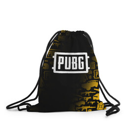 Рюкзак-мешок 3D с принтом PUBG в городе Новоалтайск, 100% полиэстер | плотность ткани — 200 г/м2, размер — 35 х 45 см; лямки — толстые шнурки, застежка на шнуровке, без карманов и подкладки | playerunknown s battlegrounds | pubg | pubg mobile | пабг | пабг лайт | пабг мобайл | пубг мобайл | пубг.